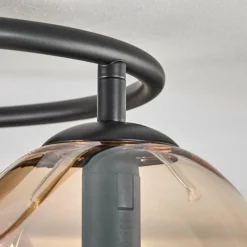 hofstein Gastor Plafonnier, Boule lumineuse Ambre, 3 lumières