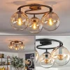 hofstein Gastor Plafonnier, Boule lumineuse Ambre, Clair, 3 lumières