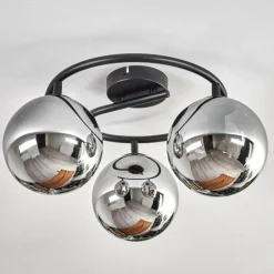 hofstein Gastor Plafonnier, Boule lumineuse Chrome, Fumé, 3 lumières