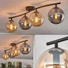 hofstein Gastor Plafonnier, Boule lumineuse Ambre, Fumé, 4 lumières