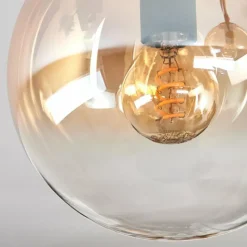 hofstein Gastor Plafonnier, Boule lumineuse Ambre, Clair, 2 lumières