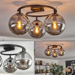 hofstein Gastor Plafonnier, Boule lumineuse 37 cm Fumé, 3 lumières