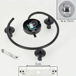 hofstein Gastor Plafonnier, Boule lumineuse 37 cm Fumé, 3 lumières