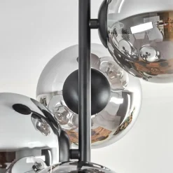hofstein Gastor Plafonnier, Boule lumineuse Chrome, Clair, Fumé, 4 lumières