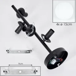 hofstein Gastor Plafonnier, Boule lumineuse Transparent, 4 lumières