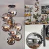hofstein Gastor Plafonnier, Boule lumineuse Chrome, Fumé, 8 lumières
