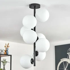 hofstein Gastor Plafonnier, Boule lumineuse Transparent, 8 lumières