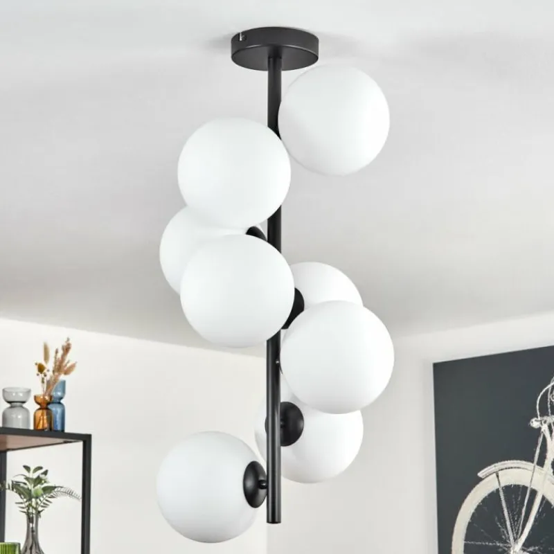 hofstein Gastor Plafonnier, Boule lumineuse Transparent, 8 lumières