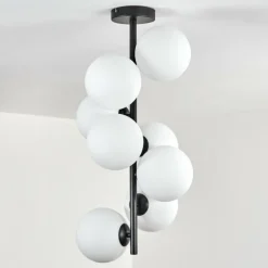 hofstein Gastor Plafonnier, Boule lumineuse Transparent, 8 lumières