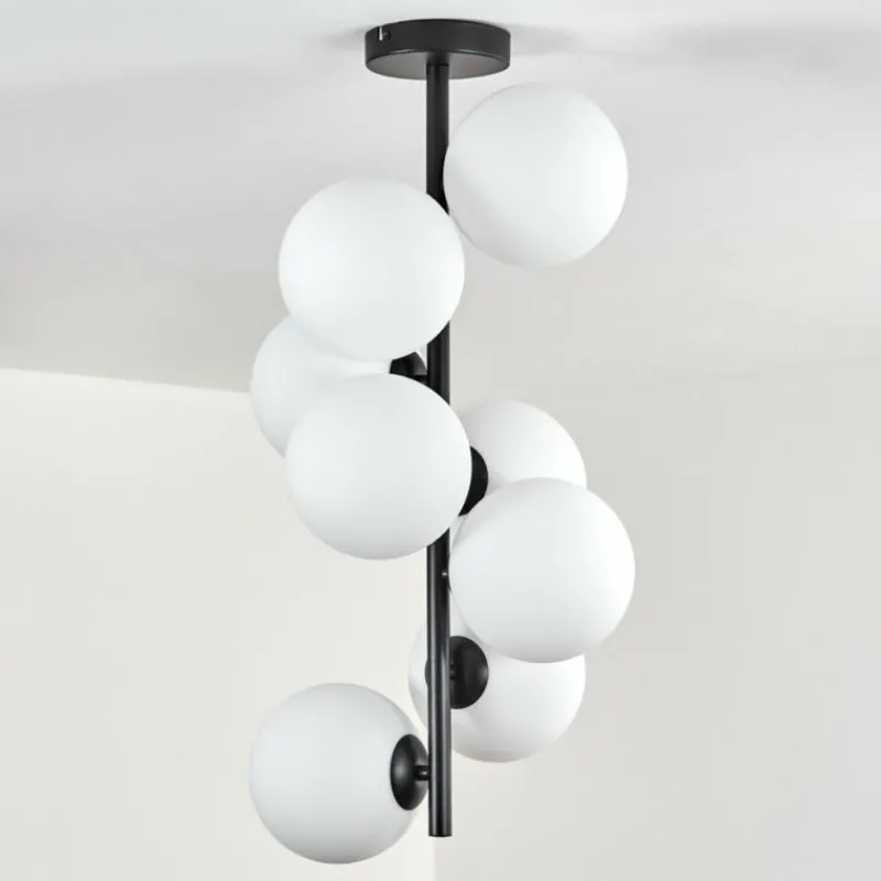hofstein Gastor Plafonnier, Boule lumineuse Transparent, 8 lumières