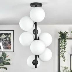 hofstein Gastor Plafonnier, Boule lumineuse Transparent, 8 lumières