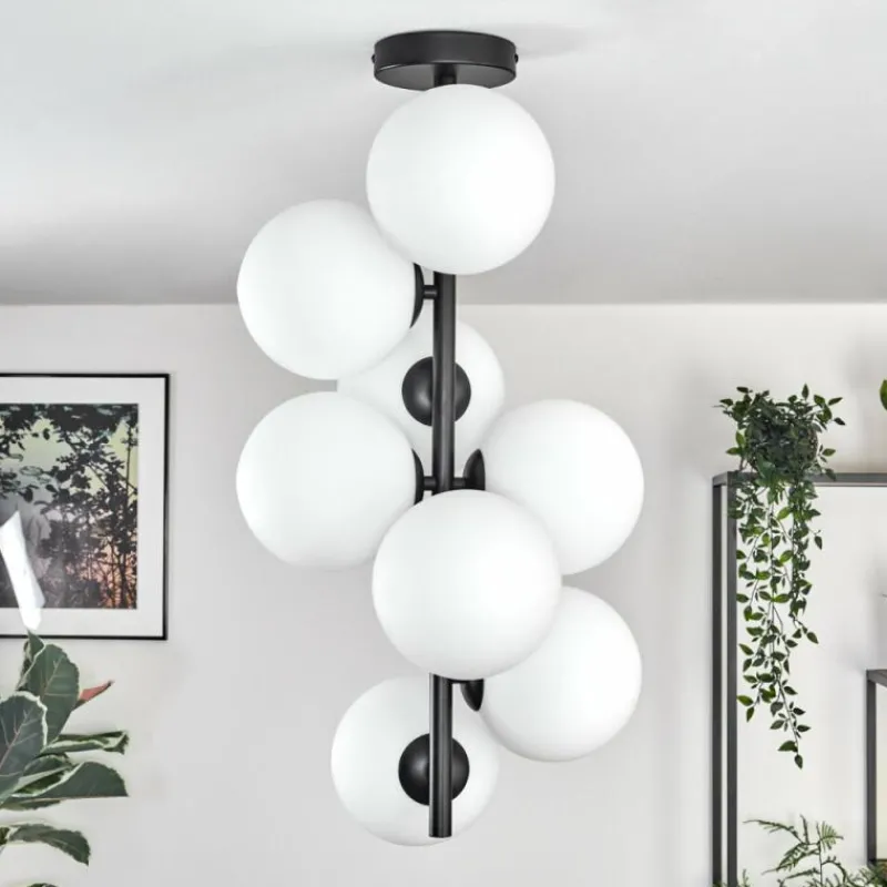 hofstein Gastor Plafonnier, Boule lumineuse Transparent, 8 lumières