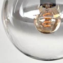 hofstein Gastor Plafonnier, Boule lumineuse Ambre, Clair, Fumé, 4 lumières