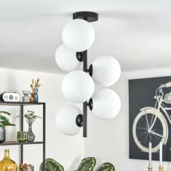 hofstein Gastor Plafonnier, Boule lumineuse Transparent, 6 lumières