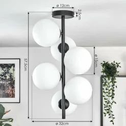 hofstein Gastor Plafonnier, Boule lumineuse Transparent, 6 lumières