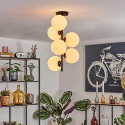 hofstein Gastor Plafonnier, Boule lumineuse Transparent, 6 lumières