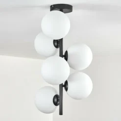 hofstein Gastor Plafonnier, Boule lumineuse Transparent, 6 lumières