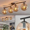 hofstein Gastor Plafonnier, Boule lumineuse Ambre, 4 lumières