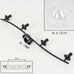 hofstein Gastor Plafonnier, Boule lumineuse Clair, 4 lumières