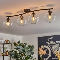 hofstein Gastor Plafonnier, Boule lumineuse Clair, 4 lumières