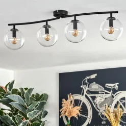 hofstein Gastor Plafonnier, Boule lumineuse Clair, 4 lumières