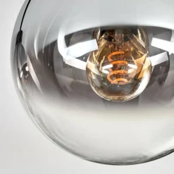hofstein Gastor Plafonnier, Boule lumineuse Chrome, Clair, Fumé, 4 lumières