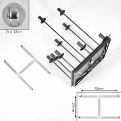Suspension Verre Fumé-hofstein Gastor Plafonnier, Boule lumineuse Fumé, 9 lumières