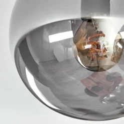 hofstein Gastor Plafonnier, Boule lumineuse Ambre, Fumé, 9 lumières