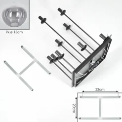 hofstein Gastor Plafonnier, Boule lumineuse Clair, Fumé, 9 lumières