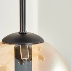 hofstein Gastor Plafonnier, Boule lumineuse Ambre, 9 lumières