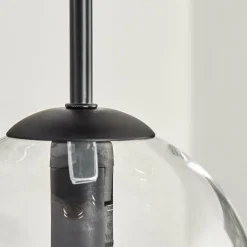 hofstein Gastor Plafonnier, Boule lumineuse Ambre, Clair, Fumé, 9 lumières