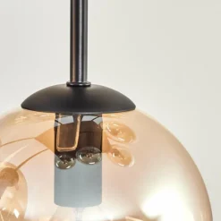 hofstein Gastor Plafonnier, Boule lumineuse Ambre, Clair, 9 lumières