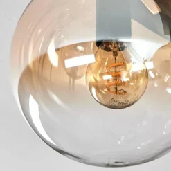 hofstein Gastor Plafonnier, Boule lumineuse Ambre, Clair, 9 lumières