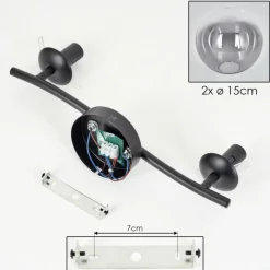 hofstein Gastor Plafonnier, Boule lumineuse Clair, Fumé, 2 lumières