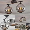 hofstein Gastor Plafonnier, Boule lumineuse Chrome, Fumé, 2 lumières