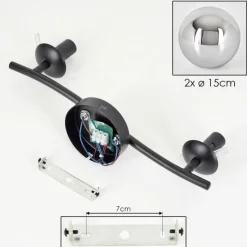 hofstein Gastor Plafonnier, Boule lumineuse Chrome, Fumé, 2 lumières