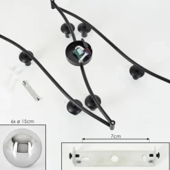 hofstein Gastor Plafonnier, Boule lumineuse Chrome, Fumé, 6 lumières