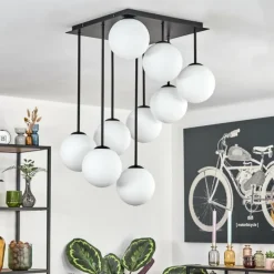 hofstein Gastor Plafonnier, Boule lumineuse Blanc, 9 lumières