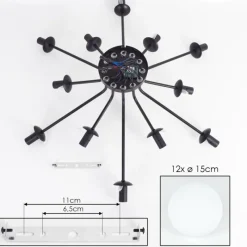 hofstein Gastor Plafonnier, Boule lumineuse Blanc, 12 lumières