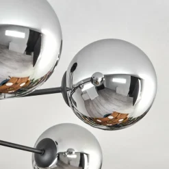 hofstein Gastor Plafonnier, Boule lumineuse 15 cm Chrome, Fumé, 6 lumières