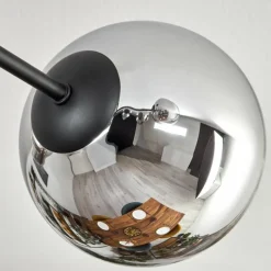 Suspension Verre Fumé-hofstein Gastor Plafonnier, Boule lumineuse 80 cm Chrome, Clair, Fumé, 6 lumières