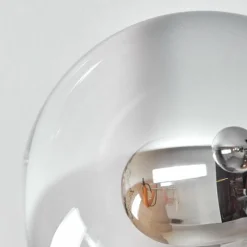 Suspension Verre Fumé-hofstein Gastor Plafonnier, Boule lumineuse 80 cm Chrome, Clair, Fumé, 6 lumières