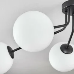 hofstein Gastor Plafonnier, Boule lumineuse Blanc, 6 lumières