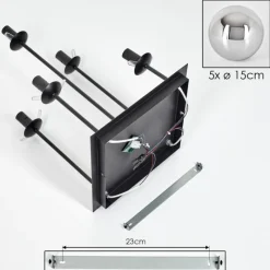 hofstein Gastor Plafonnier, Boule lumineuse Chrome, Fumé, 5 lumières