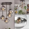 Suspension Verre Fumé-hofstein Gastor Plafonnier, Boule lumineuse Chrome, Clair, Fumé, 5 lumières