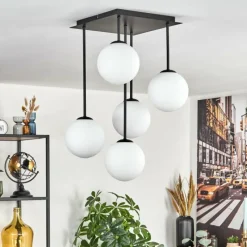 hofstein Gastor Plafonnier, Boule lumineuse Blanc, 5 lumières