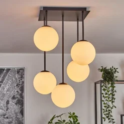 hofstein Gastor Plafonnier, Boule lumineuse Blanc, 5 lumières
