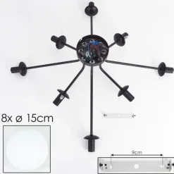 hofstein Gastor Plafonnier, Boule lumineuse 87 cm Blanc, 8 lumières