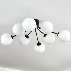 hofstein Gastor Plafonnier, Boule lumineuse 87 cm Blanc, 8 lumières