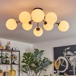 hofstein Gastor Plafonnier, Boule lumineuse 87 cm Blanc, 8 lumières